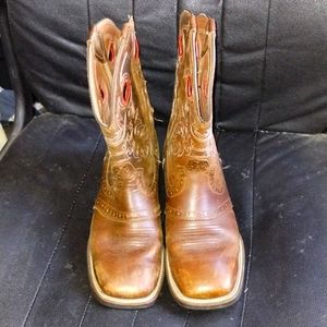 Brazos Gen Leather Cowboy Boots 8D